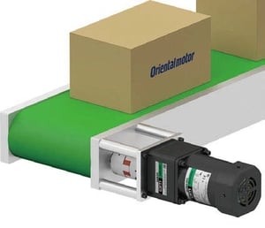 Belt conveyor with parallel shaft gear motor