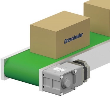 Belt conveyor with right angle gear motor