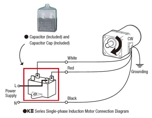 AC PSC motor wiring with a capacitor