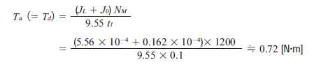 Acceleration torque equation