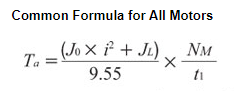 Common acceleration torque formula for all motors