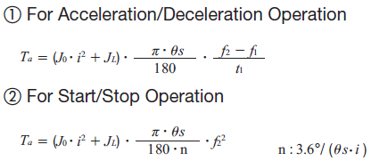 torque acceleration required orientalmotor