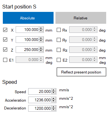 MRC Studio software - robot TCP coordinates