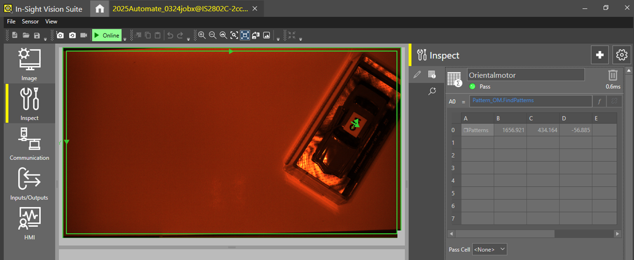 Cognex In-Sight 2802 Vision Suite software screenshot 1