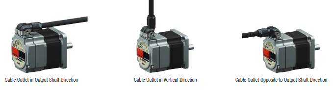 AZ Series connector type motor - 3 cable outlet directions