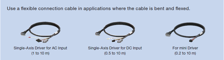 AZ Series connector type motors - use flexible cables for max bend radius