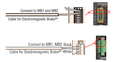 Connecting power supply for electromagnetic brake