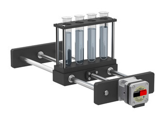 Stepper motor linear actuator on a test tube transfer application