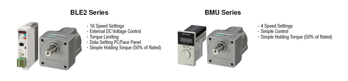 BLE2, BMU Series motor and driver features