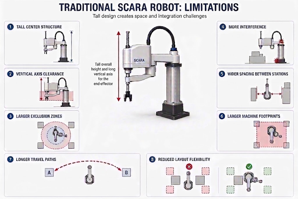 Traditional SCARA robot limitations