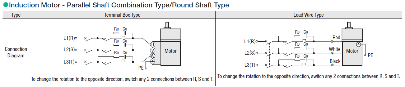 3-phase AC induction motor wiring diagrams