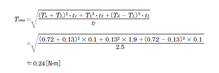 RMS torque calculation example