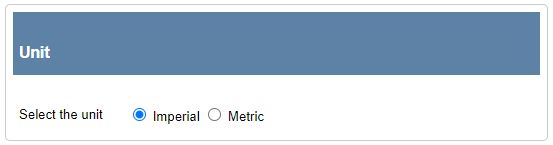 Motor sizing tool - unit