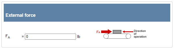 Motor sizing tool - external force