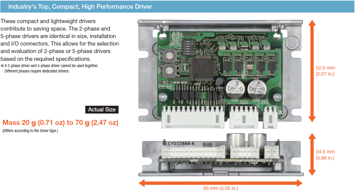 CVD compact driver dimensions